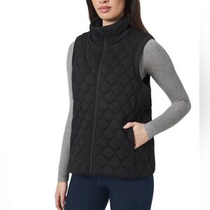 KIRKLAND Signature Women's Stretch Quilted Active Zip Up Vest (X-Large, Black)